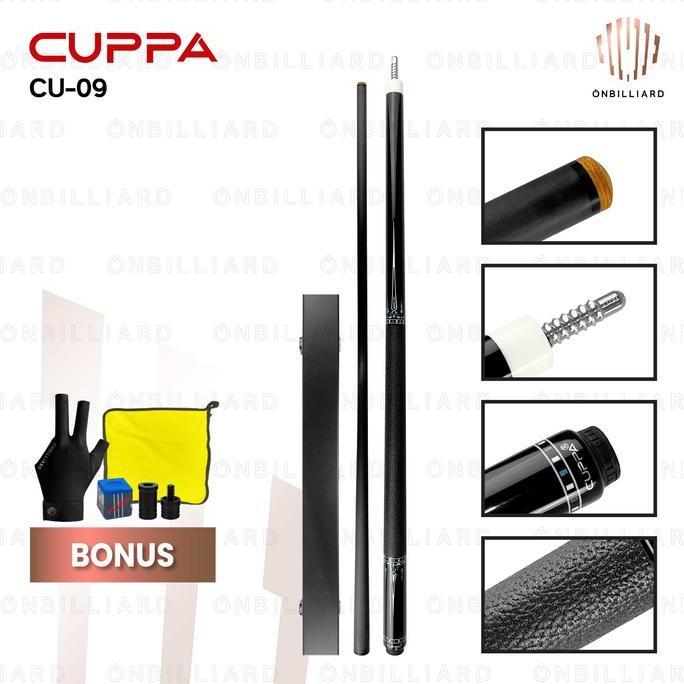 CUPPA CU-09 Lone Shadow Carbon Cue Stick Billiard Carbon Low Deflection Cues