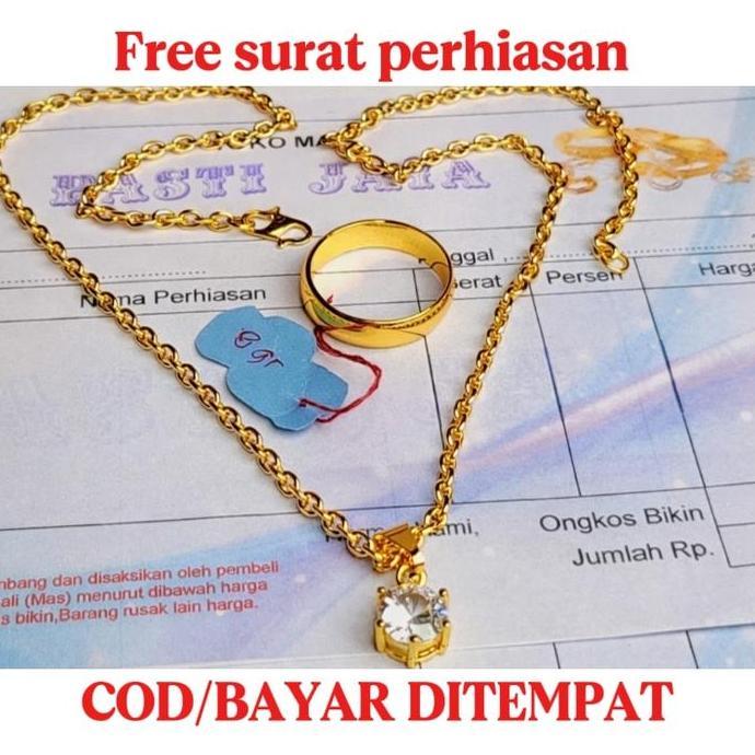 Gio- Kalung Liontin Nuri Medan Perhiasan Emas Muda Free Cincin