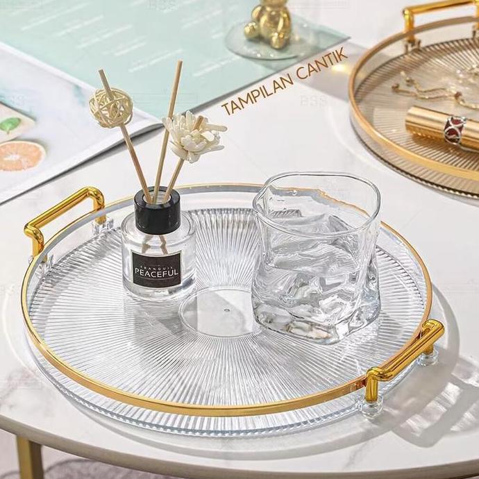 Bora- Aesthetic Tray Nampan/Nordic Luxuryb Tray 33Cm/ Nampan Aesthetic Plastik/Acrylic Nampan
