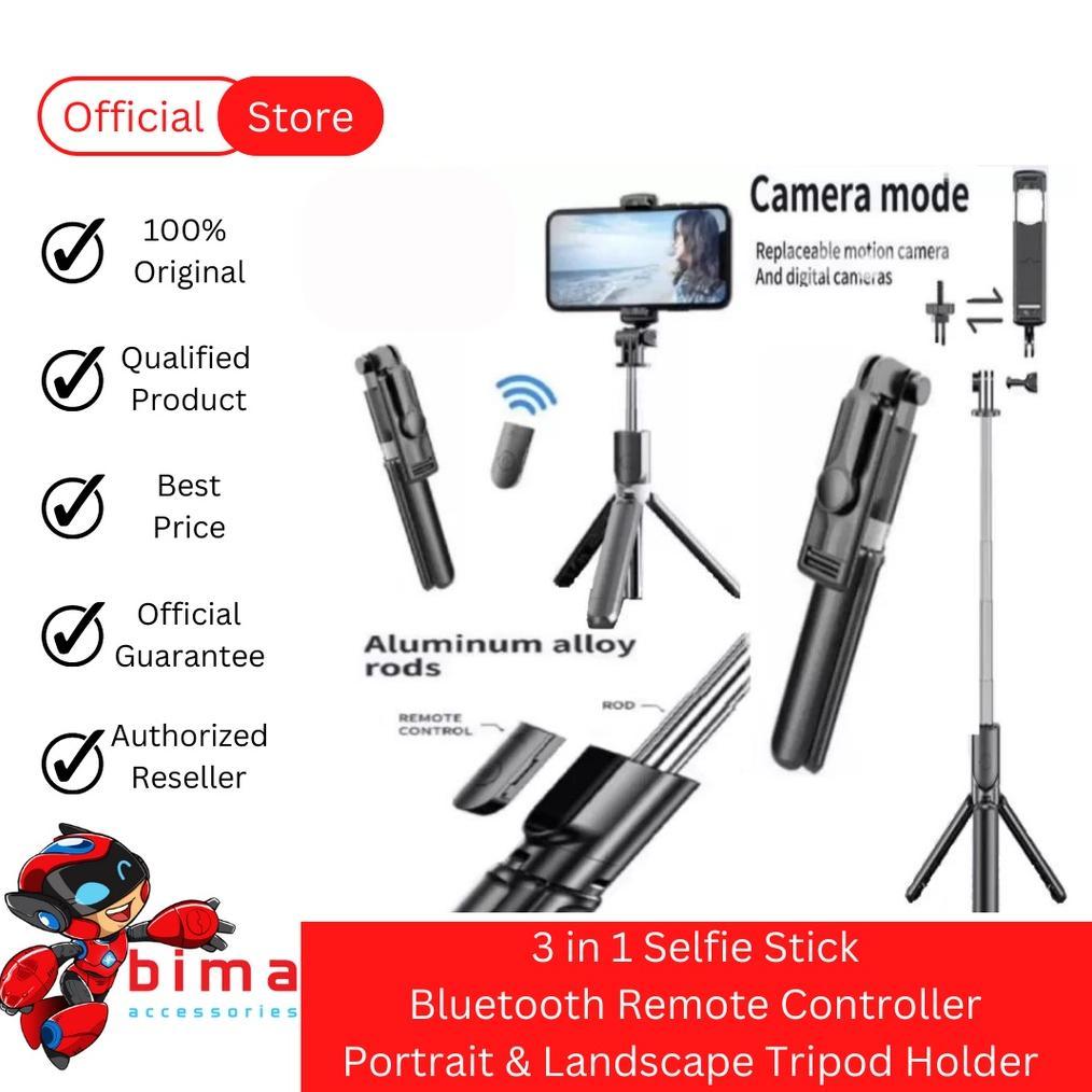 bestpromo tripod tongsis bluetooth remote selfie stick led flash tripod hp portable rotatable expand