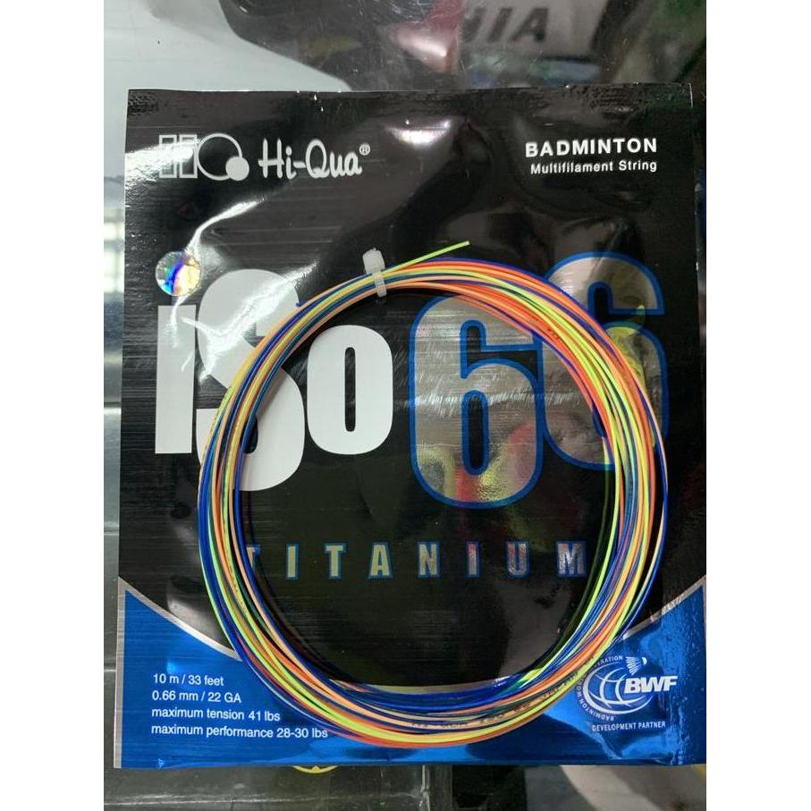 Senar Badminton NEW HIQUA ISO 66 TITANIUM RAINBOW ORIGINAL