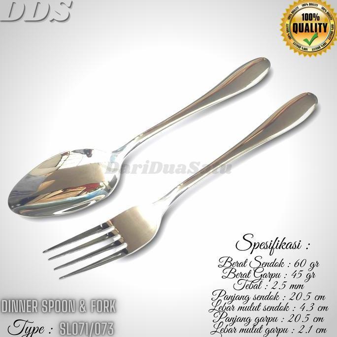 Bora- 1 Set Sendok Garpu Hotel Stainless Tebal Dinner Tea Cake Spoon