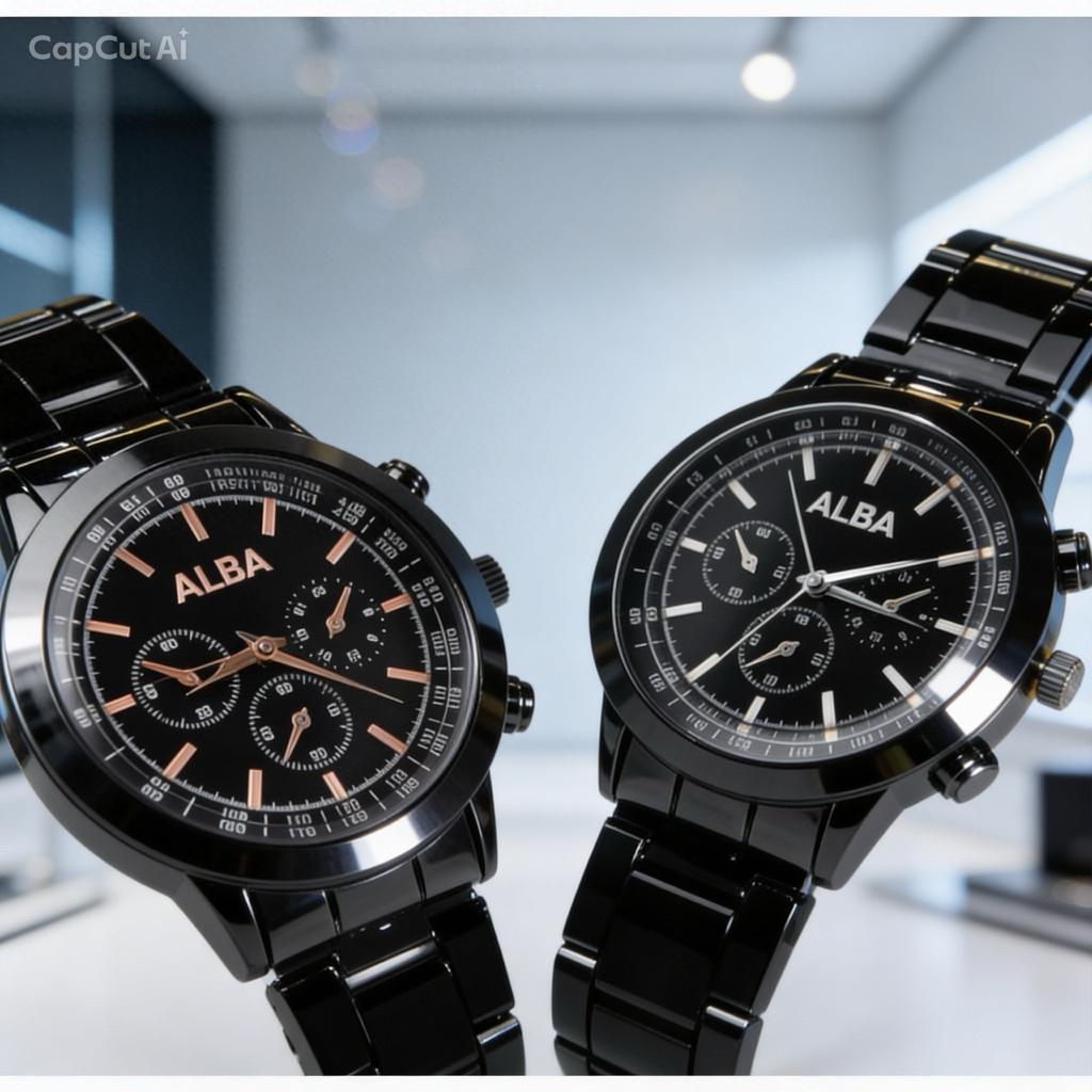 (Grosir)Jam Tangan Couple Alba Crono3 Harga 1Pcs Strap Rantai/Stell(Terima Cod)