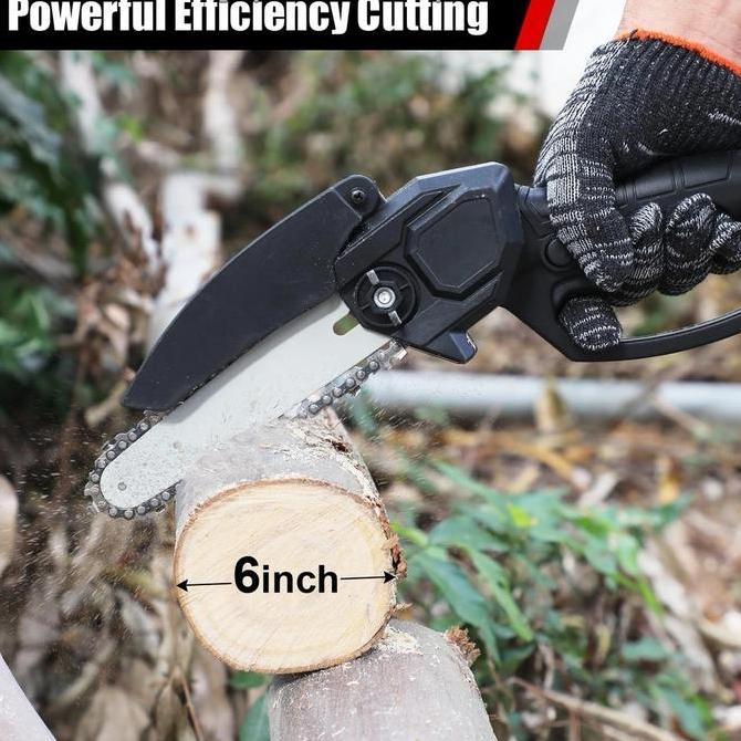 NEW  Chainsaw mini 6 Inch Chainsaw Chain Saw Cordless 1 baterai /2 baterai Chainsaw Cordless Chainsa