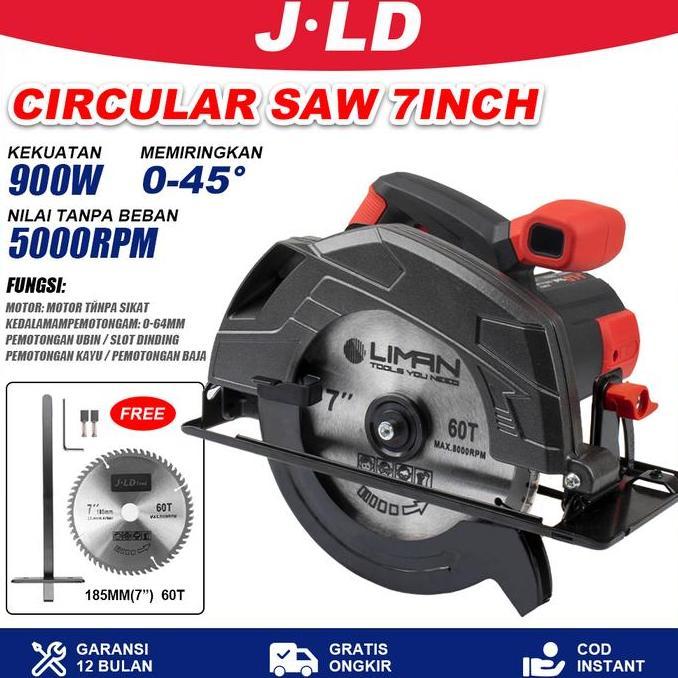 JLD Mesin Gergaji Bundar Sirkel MOD Jd1853 - Daya Listrik 900W