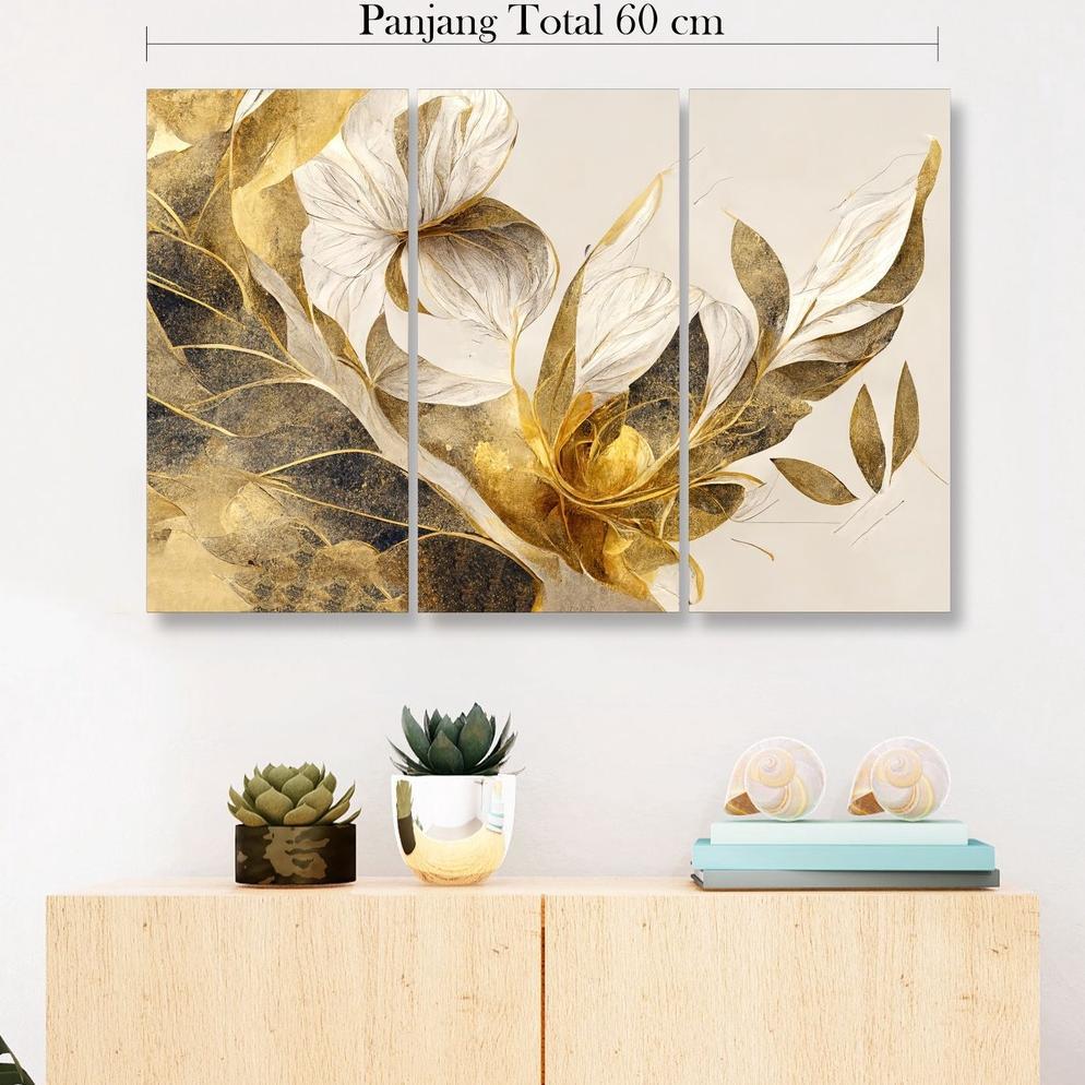 Hiasan Dinding Ruang Tamu Aesthetic Abstrak | Lukisan Bunga Vintage Poster Jumbo