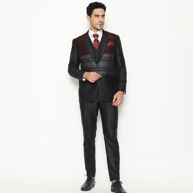 Yung Setelan Jas Celana Ulos Semi Wool Wedding