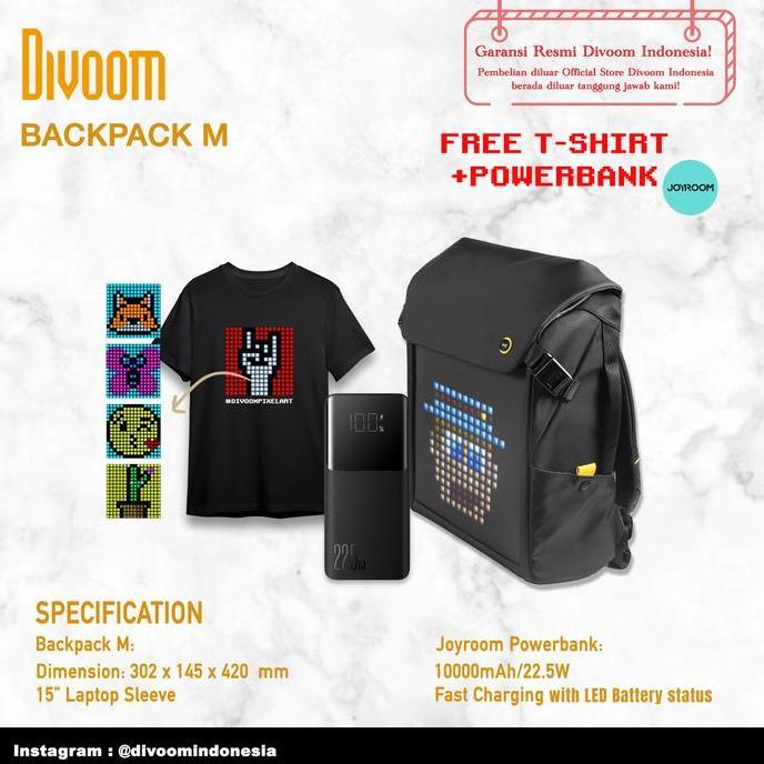 Divoom Pixoo Backpack-M, Innovative Smart LED Backpack