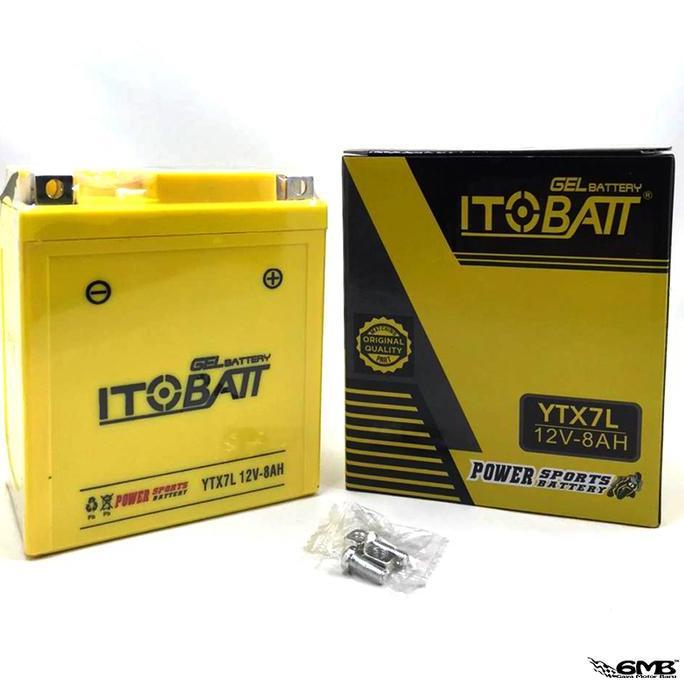 ITOBATT BATTERY VESPA LX, S, SPRINT, PRIMAVERA 12V-8AH TERBARU