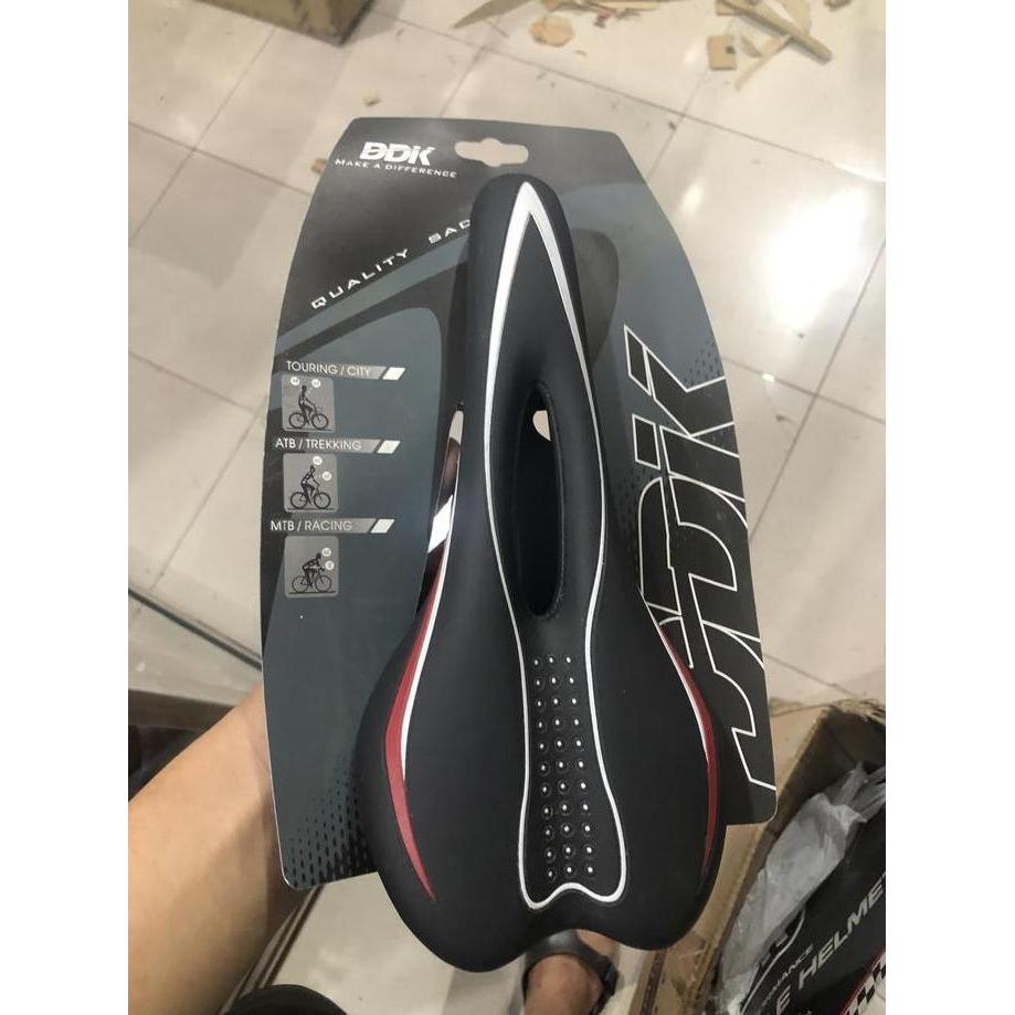 Saddle Sadel Jok Sepeda Ddk Original Mtb Seli Roadbike Hitam Putih Nos