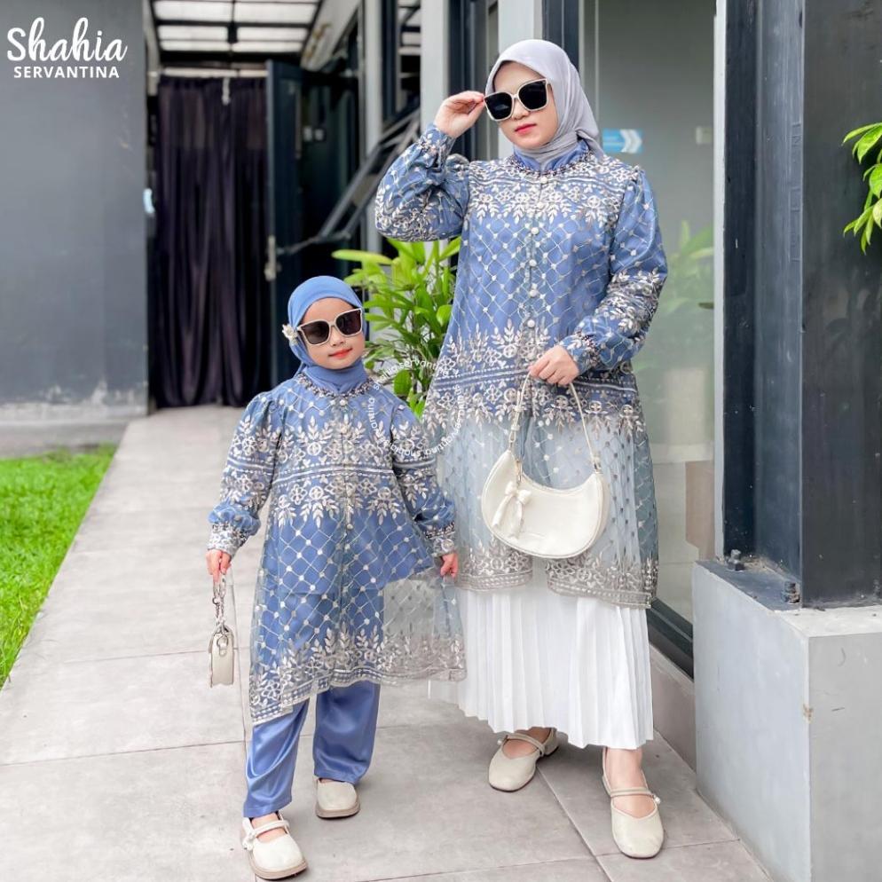 Garansi Shahia Servantina - Selena Oneset Setelan Celana Anak Perempuan Tunik Couple Mom & Kids [Ker