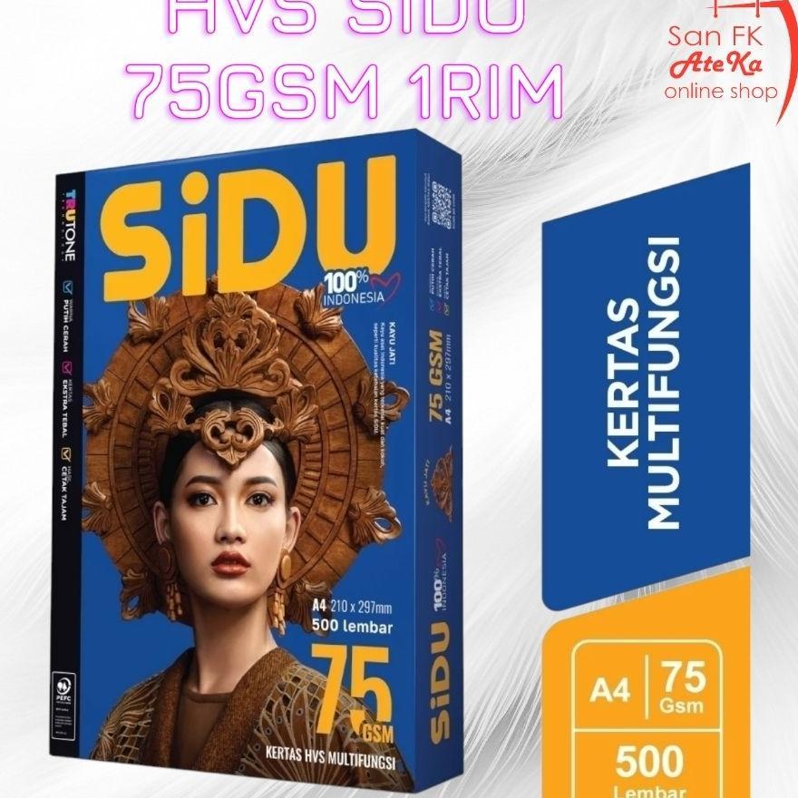 Kertas Hvs Sidu A4 75Gsm 1Rim (500 Lembar) / Hvs A4 Sidu / Hvs Sidu