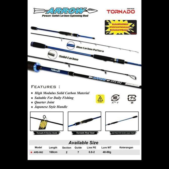 JORAN TORNADO ARROW 562 165 CM SOLID CARBON PE 08 20 JIGGING LAUT PSJ27