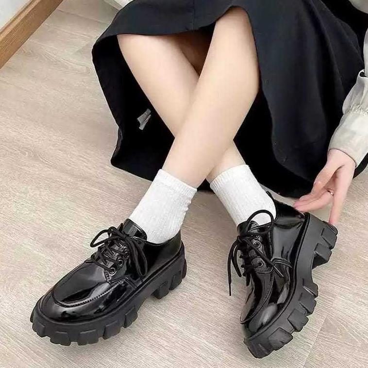 Vazka22 Store Sepatu Wanita Docmart Korean Oxford Boots Hak Platform Loafers Premium Quality