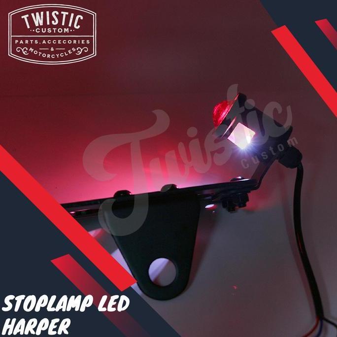 Stoplamp LED Haer Lampu Belakang Samping Motor Custom W175 Benelli