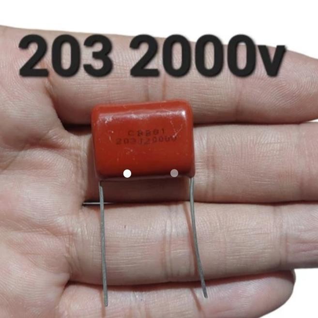 ( GLOSIR 203 2KV ) KAPASITOR CAPASITOR MILAR 203J 2000v 203 2.000v 20n 20 nano 2kv 2000 v volt 2000V