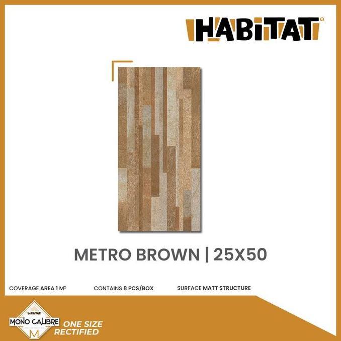 (Good) Habitat Metro Brown 25x50 Keramik Motif Batu Alam