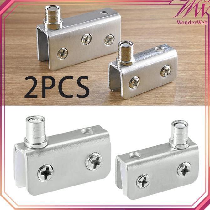 Isi 2pcs Engsel Pivot Jepit Kaca Stainless Steel Engsel Pivot Kaca Jepit 5-10mm Engsel Kaca Jepit En