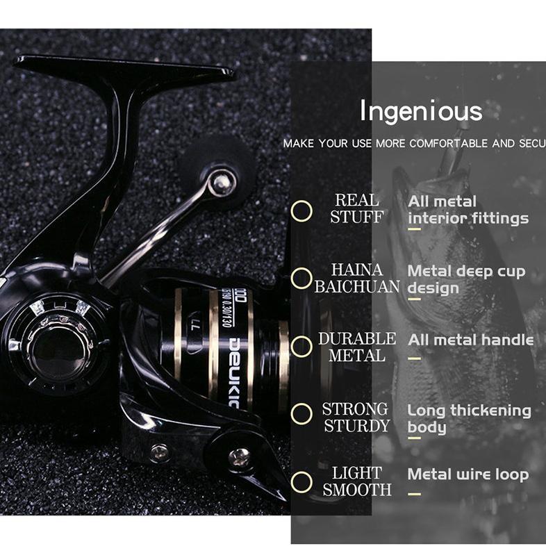 BESTPROMO REEL PANCING DEUKIO REEL SPINNING SALTWATER AC2000-7000 FISHING REEL 12KG MAX DRAG 5.2:1 S