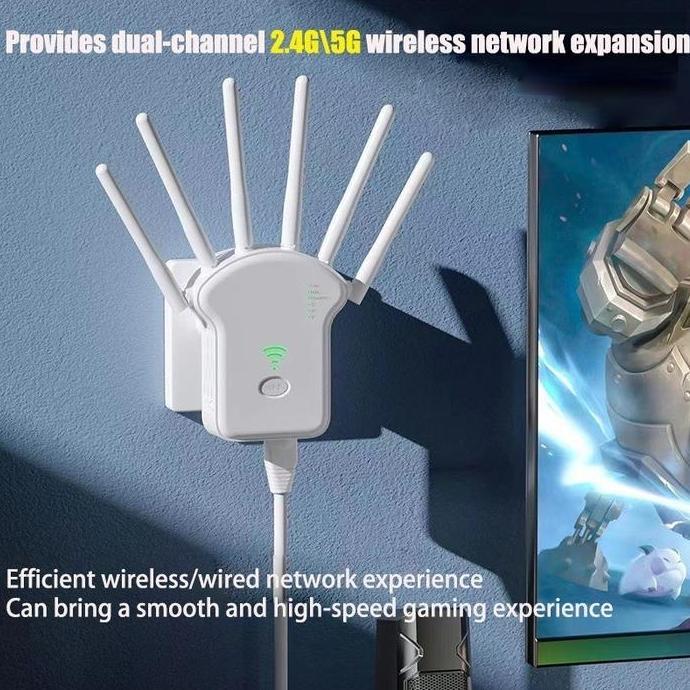 24 Hours Delivery WiFi Repeater Penguat Sinyal Wifi 6 Antena 300M/1200M WIFI Repeater Wireless Wifi 