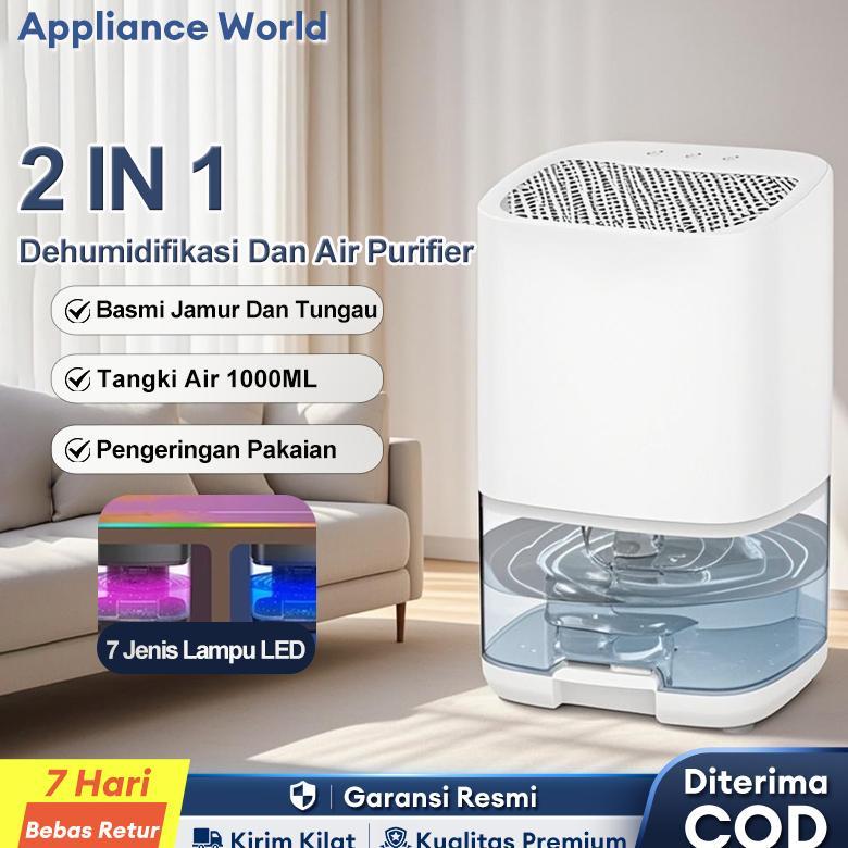 TIXX Dehumidifier 1L Tangki Air 36W Anti Bising 20dB Air Purifier 2 IN 1 Serap Kelembaban Udara