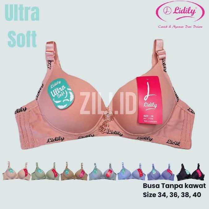 Filter- Lidily, Lydyly Bra Bh Ultra Soft Casual Cup B Busa Tipis Tanpa Kat Kait , Size 34-40