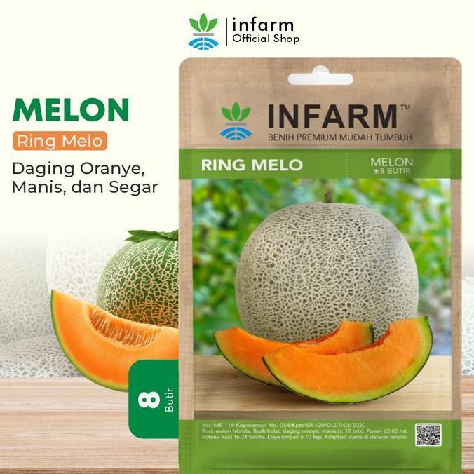 Infarm - Benih Buah Melon Ringmelo, Bibit Buah Melon Hibrida Biji Buah Melon Manis Premium