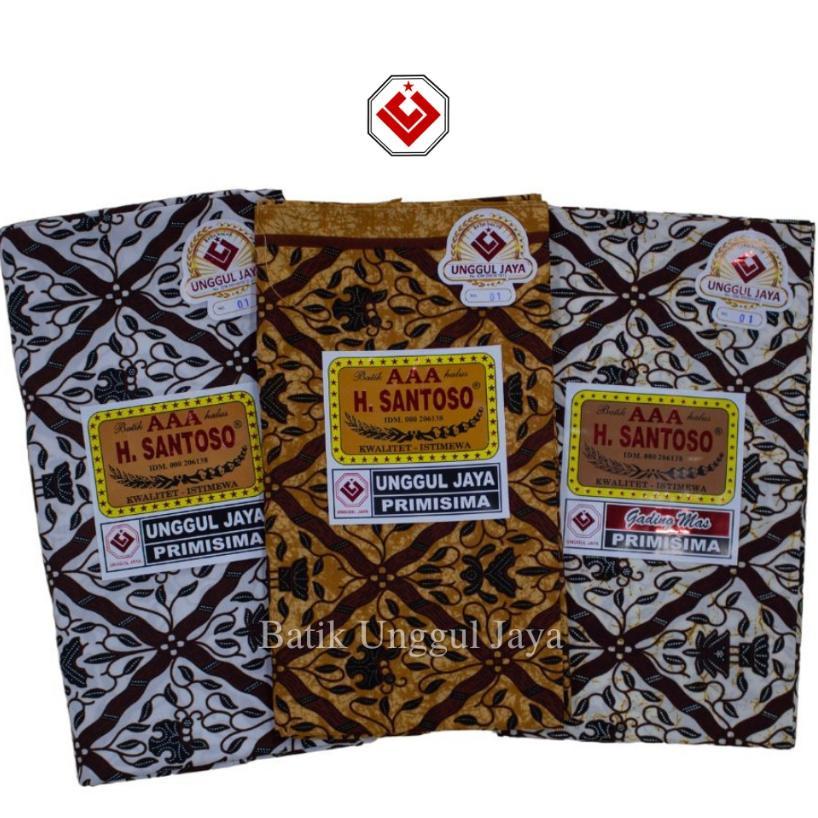 AG - Jarik Kain Batik Warna Coklat Sogan Putih Gading Hitam Putih Kelir
