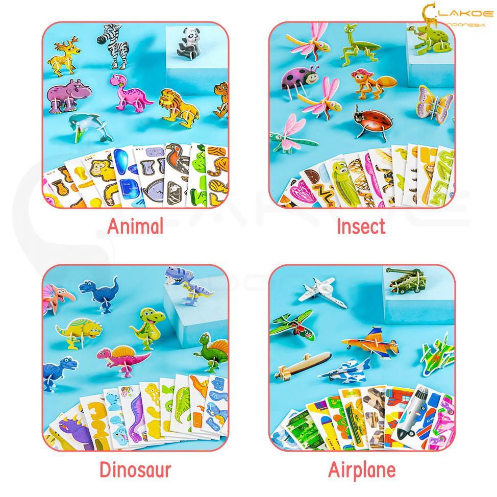 NEW LAKOE Mainan Edukasi Anak Puzzle 3d Diy Motif Hewan Serangga Lucu Diy Jigsaw Puzzle