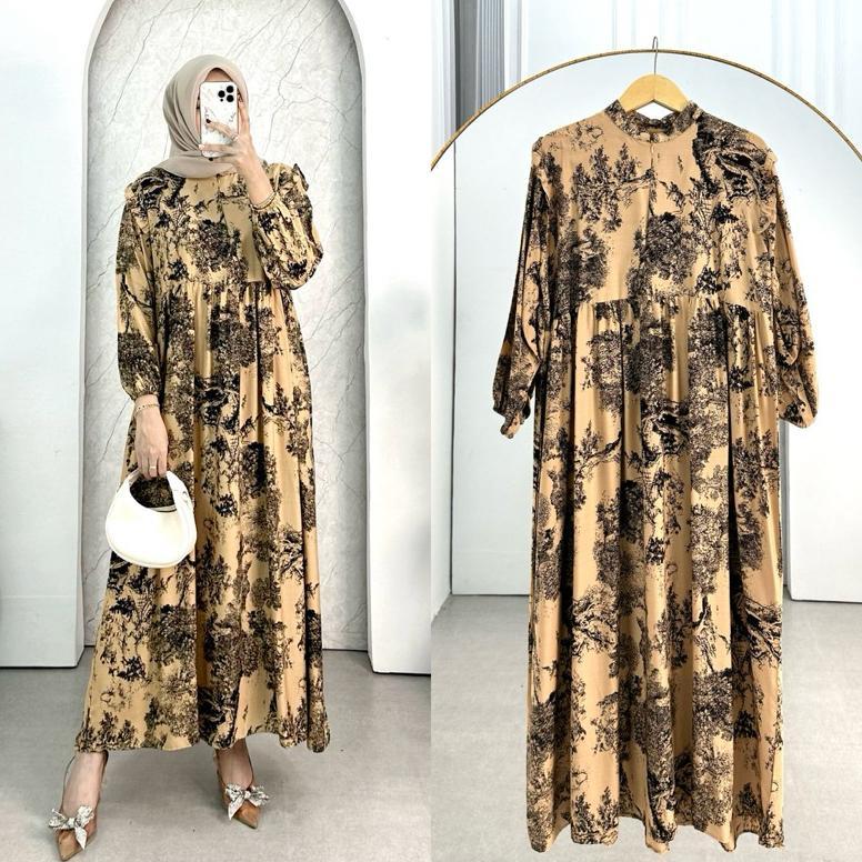 CUCI GUDANG Midi dres rayon premium gamis  busui gamis  jumbo