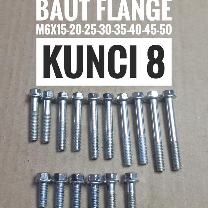 TERBARU - baut flange m6 kunci 8 baut topi m6 kunci 8 paket (100pcs)