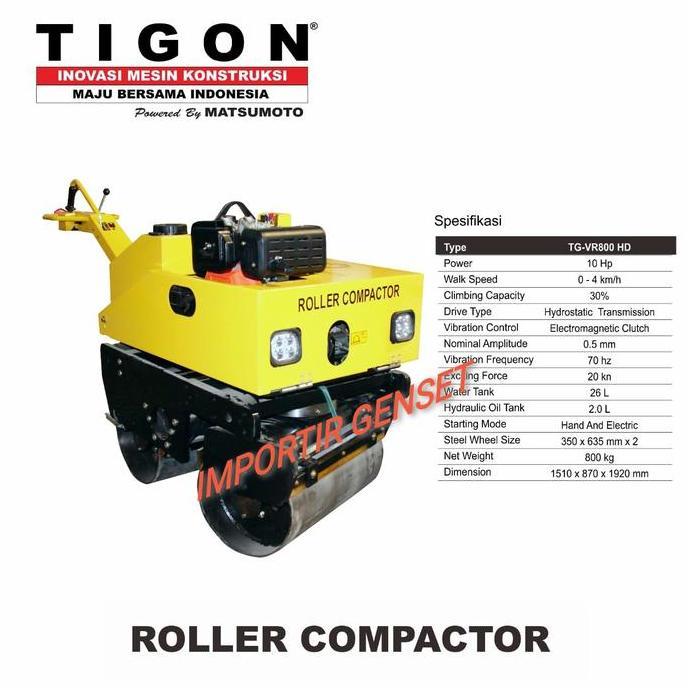 Tandem Roller Tigon Tg-Vr800Hd Fuel Hydrolik Terbaik