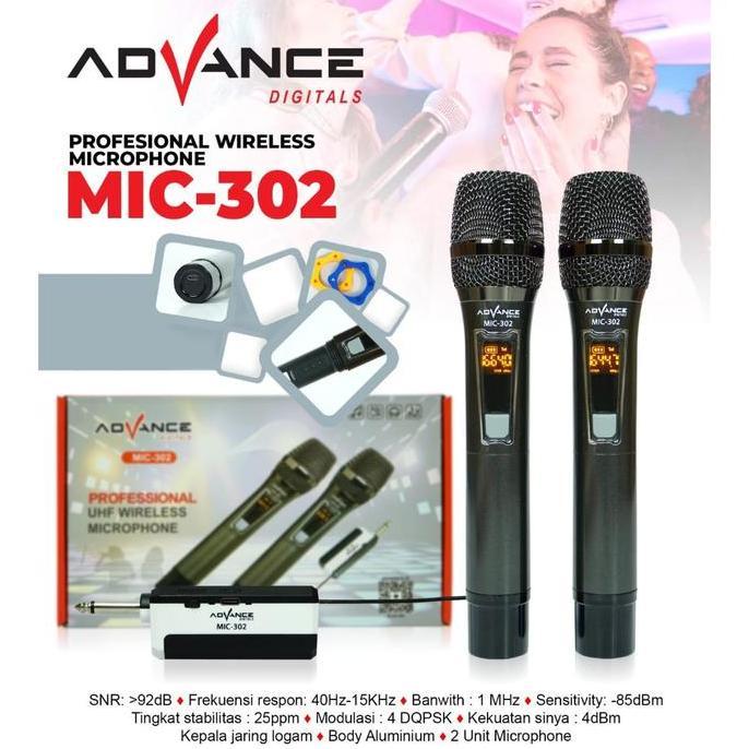 ADVANCE PROFESSIONAL UHF WIRELESS MICROPHONE MIC-302