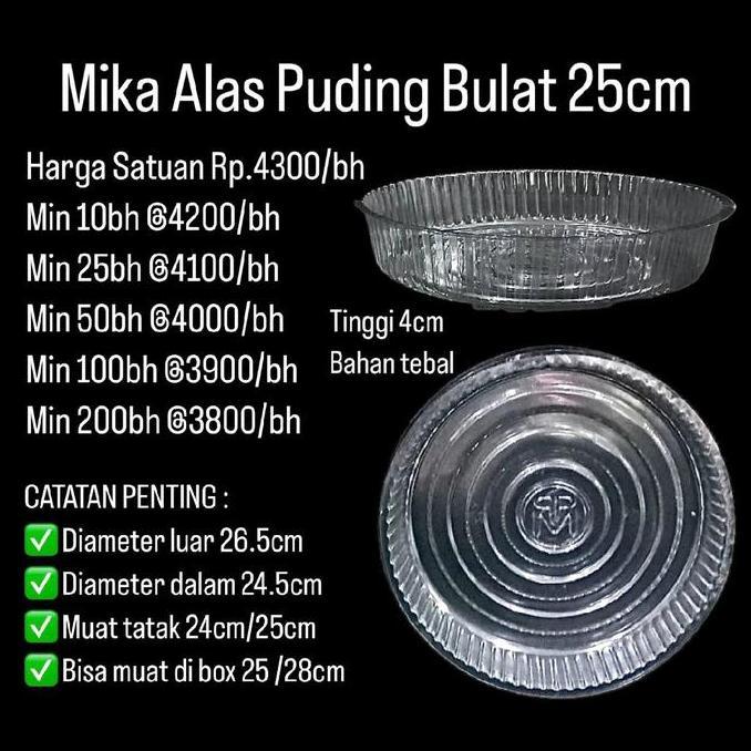Aura- Mika Alas Puding Bulat 25Cm Dijual Per 5 Buah