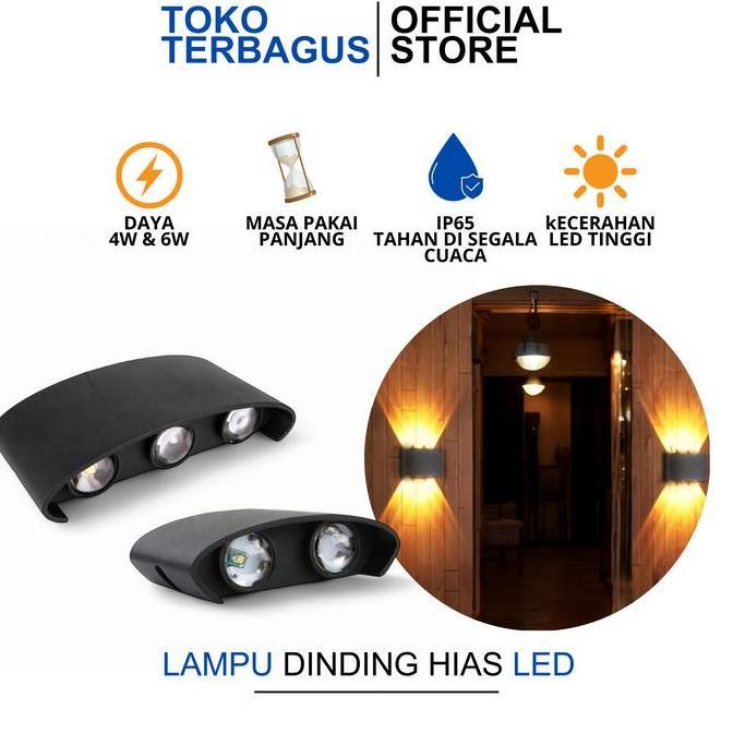 Lampu Dinding Minimalis Hitam Wall Lamp Indoor Outdoor Berkualitas Lamp
