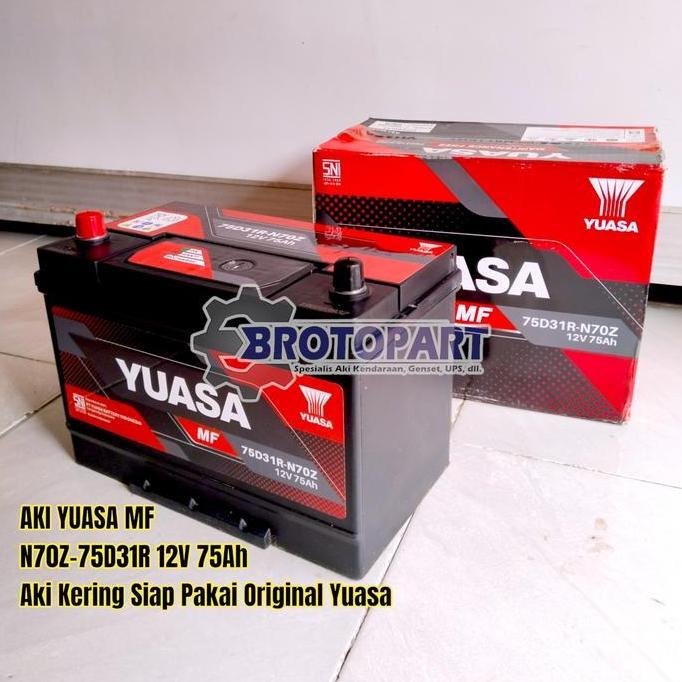 Aki Mobil YUASA N70Z 75D31R Accu Kering 12v 75Ah Orinal Yuasa