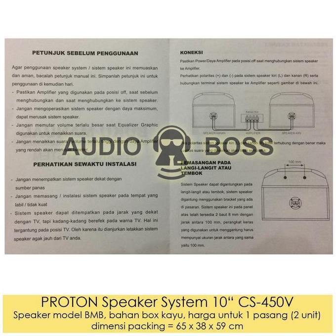 periperwy/ 1 PROTON Speaker Sistem Karaoke 10 10 inch Proton CS-450V CS 450 V Diskon
