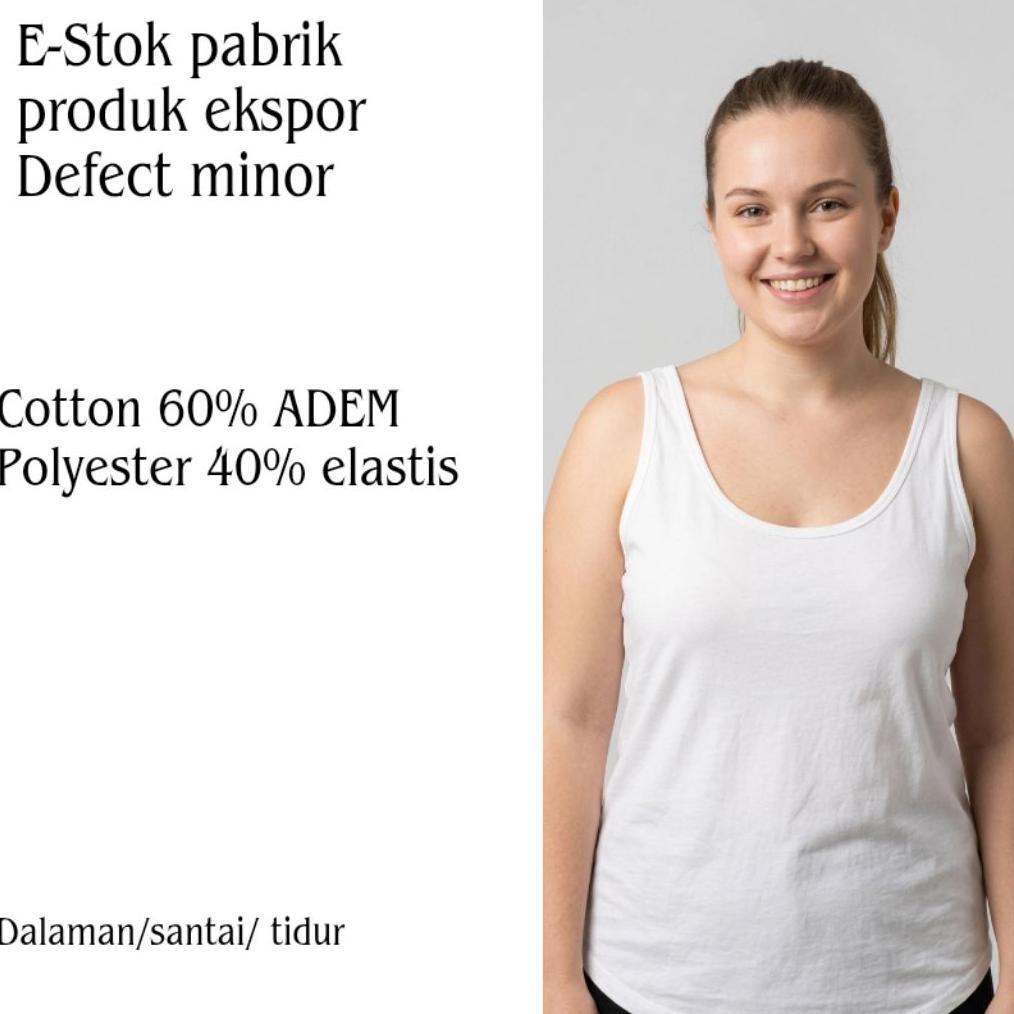 High Quality Ld130-150  Jumbo Ol- Na-Y Wanita Tank Top Kaos Oblong  Tag Label Oversize Jumbo- Putih 