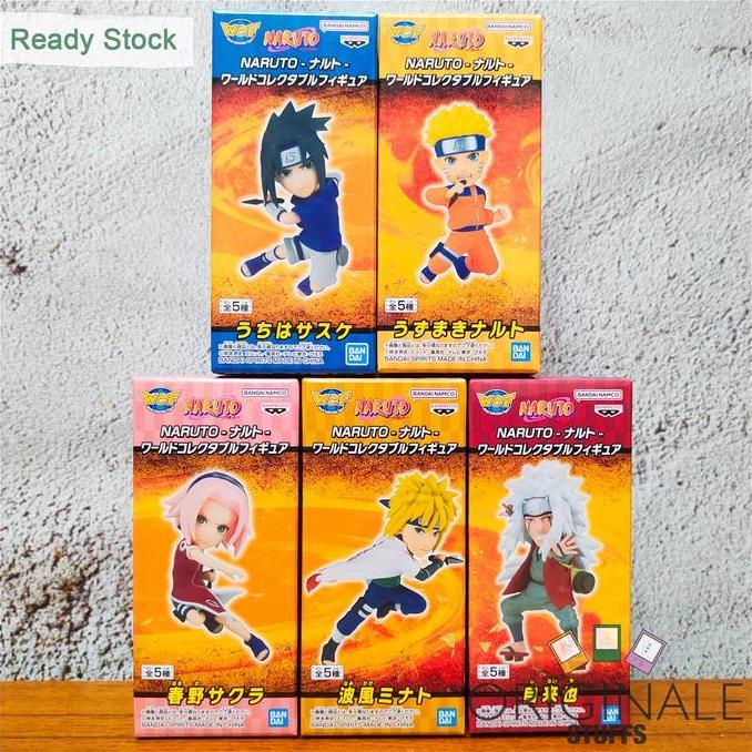 mainan - WCF Naruto Sasuke Sakura Jiraiya Minato 20th Anniv Original Japver Diskon