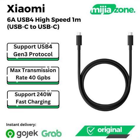 XiaoMi 6A USB4 Braided High Speed USB Cable USB-C to USB-C 1m Fast Charging Kabel Data