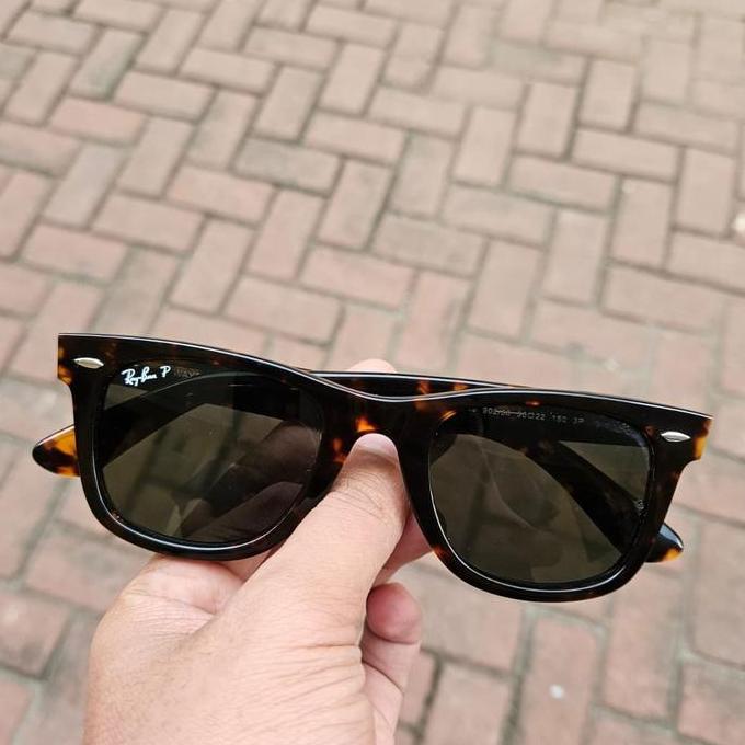 Kacamata Rayban Wayfarer RB2140 Tortoise Glossy Polarized Second Original