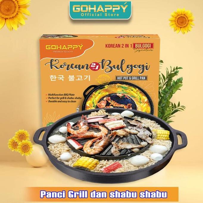 PANCI GRILL PAN SHABU SHABU SUKIYAKI BULGOGI PAN 2 IN 1 HOTPOT KOMPOR