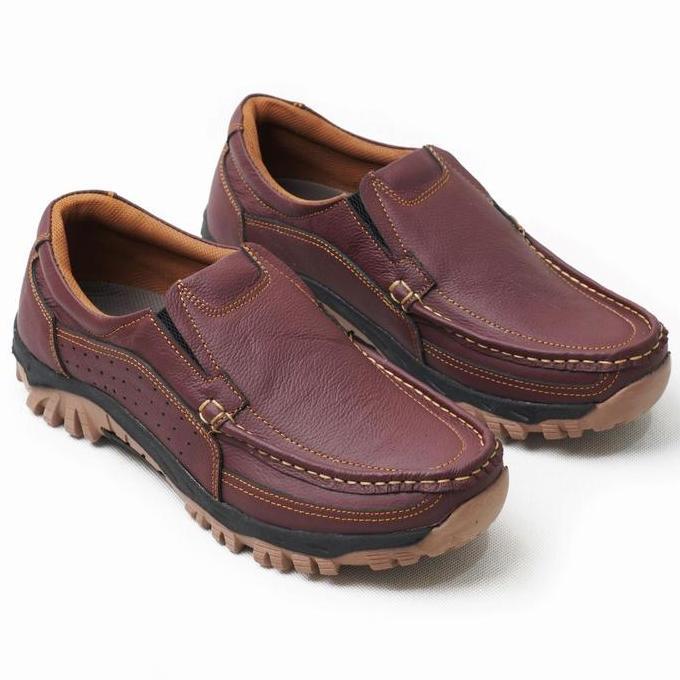 Shoe- Sepatu Slip On Pria Sepatu Kulit Sapi Velko Flat Shoes Flat Shoes Sepatu Cowok