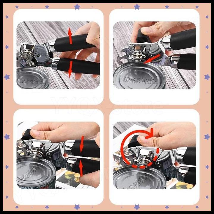 Terbaru Pembuka Kaleng Stainless Can Opener Can & Bottle Opener, Bukaan Kaleng