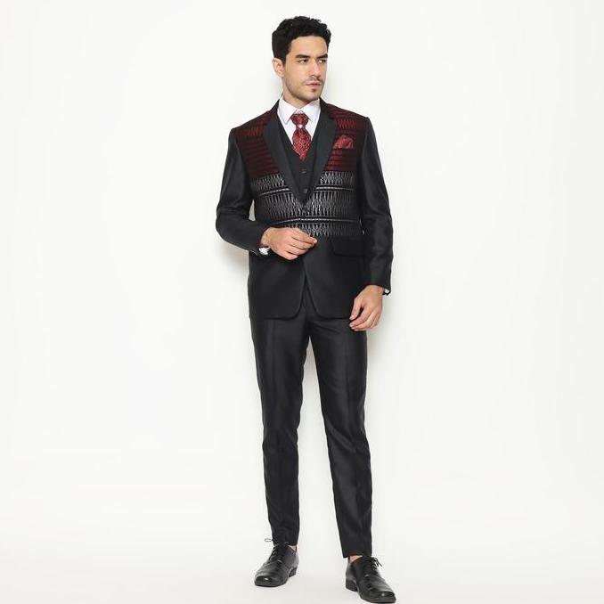 YUNG Setelan Jas Celana Ulos Semi Wool Wedding