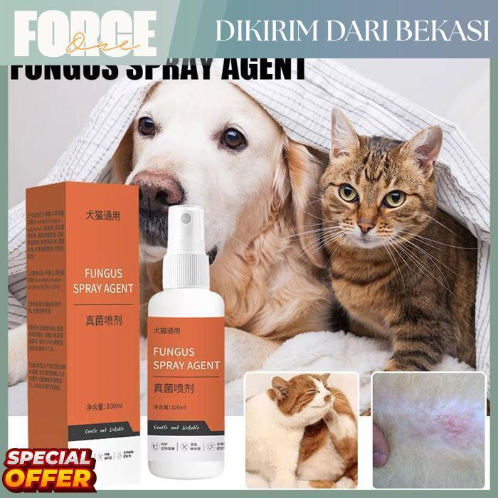 Force One Semprot Anti Kutu Tungau Jamur Kucing Anjing Pet Skin Spray Obat Gatal Eksim Koreng Luka B