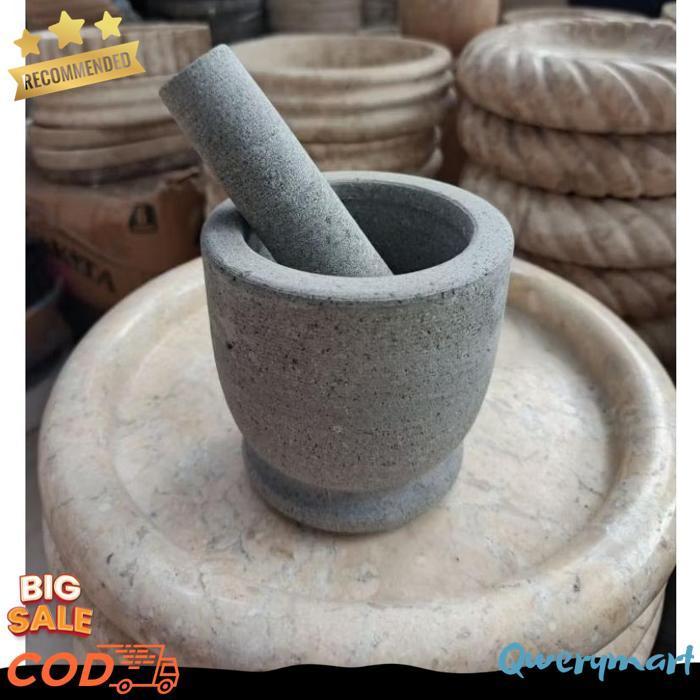 Lumpang Alu Tumbukan Ulekan Batu Andesit Alam Andesit Stone Mortar Pestle