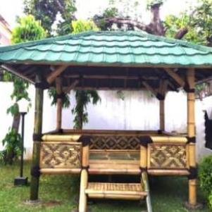 saung gajebo bambu | saung bambu