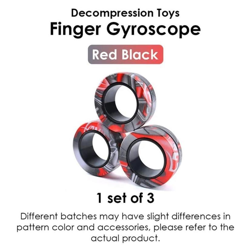NEW ARRIVAL 3Pcs Finger Fidget Spinner Ring Magnet Anti Stress / Mainan Anak Magnetic Fidget Spinner