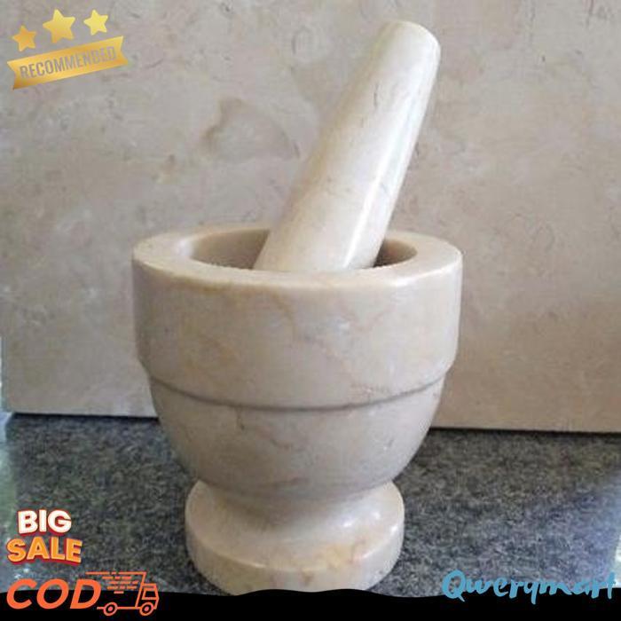 Lumpang Alu Batu Lesung Mini Marmer Asli Tumbukan Tumbuk Obat Puyer Ulekan Ulek Mortar & Pestle